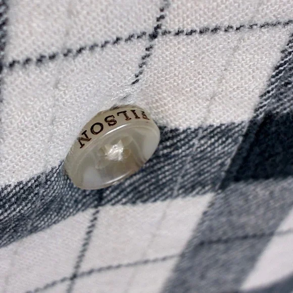 Filson Alaskan Guide Sz Medium Buffalo Check Flannel Shirt Cream Black Cotton